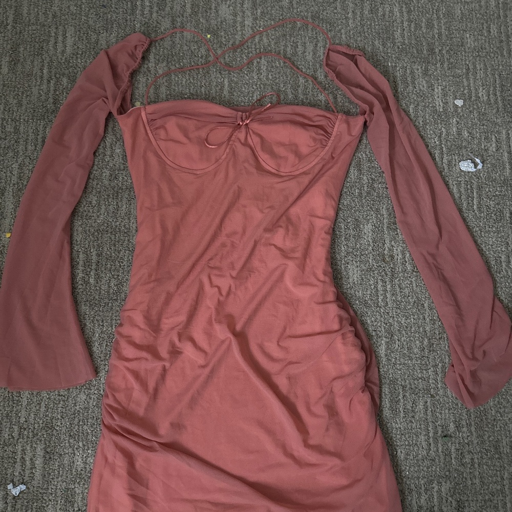 (Never worn) Pink mini mesh party dress